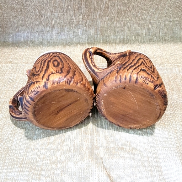 Vtg Treasure Craft mugs w/ horseshoe handles set of 2 Great for cabin for decor - Picture 5 of 6